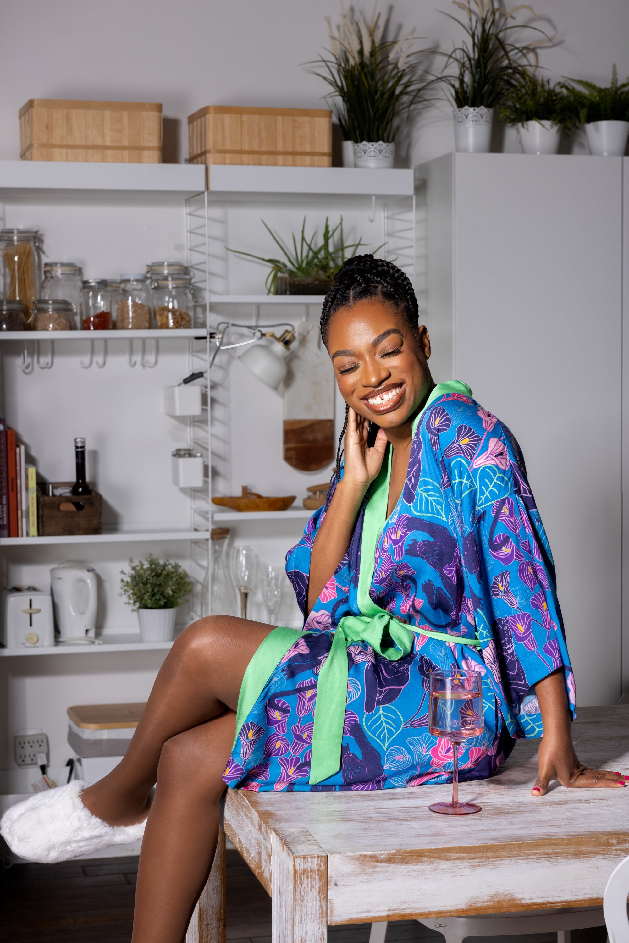 women's robe, women's sleepwear, cute robe, colorful robe, printed robe, midi robe, short robe