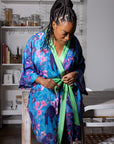 women's sleepwear, women's robe, cute robe, short robe, midi robe