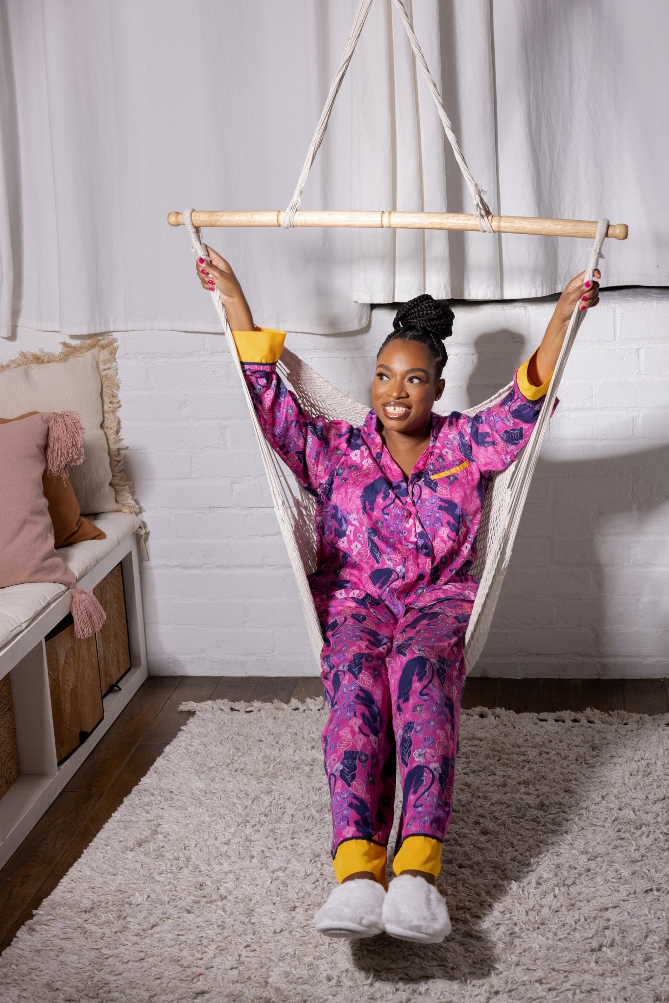 Fuchsia Utopia Slumber Suit - Luxurious Silky Satin Pajama Set