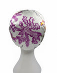 Silk Hair Bonnet — Sea Moss Print | 100% Mulberry Silk
